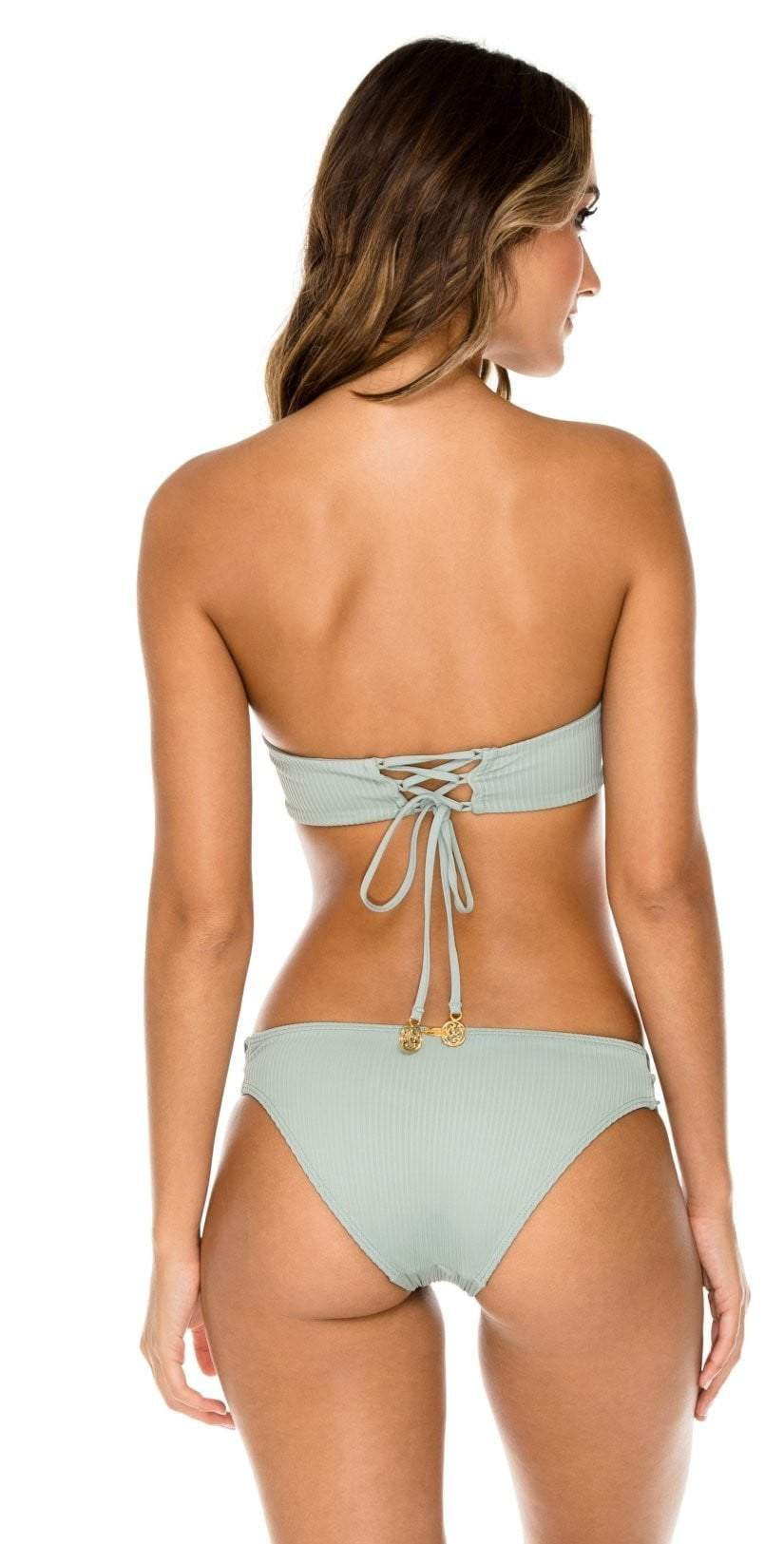  Luli Fama Orillas Del Mar Underwire Bandeau Bikini Top In Green