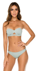  Luli Fama Orillas Del Mar Underwire Bandeau Bikini Top In Green