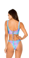  Luli Fama Mar Y Sal Reversible High Leg Brazilian Bikini Bottom