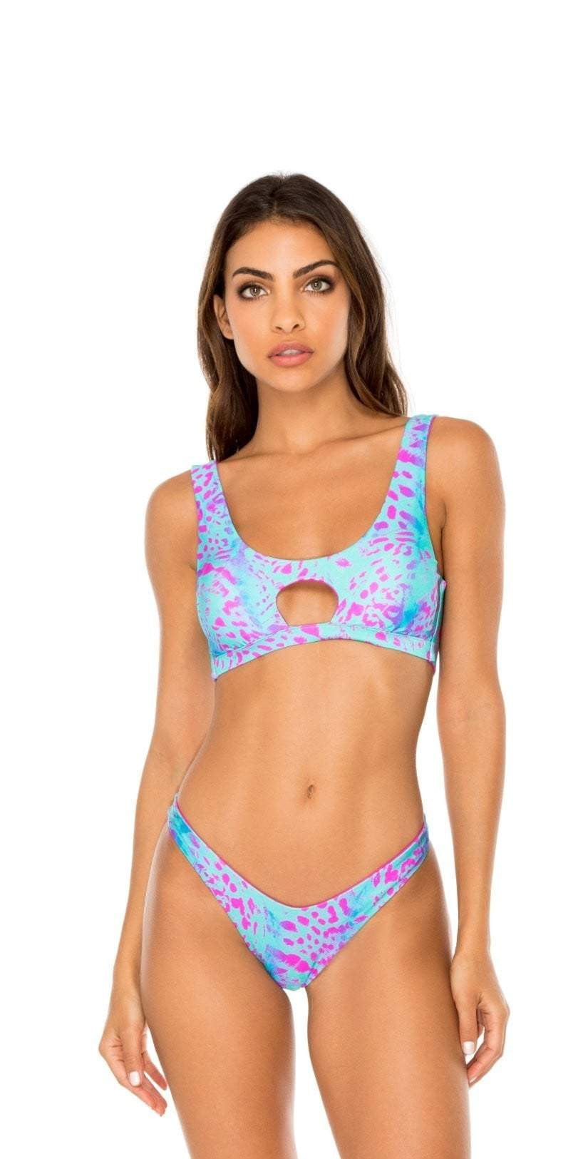  Luli Fama Mar Y Sal Reversible High Leg Brazilian Bikini Bottom