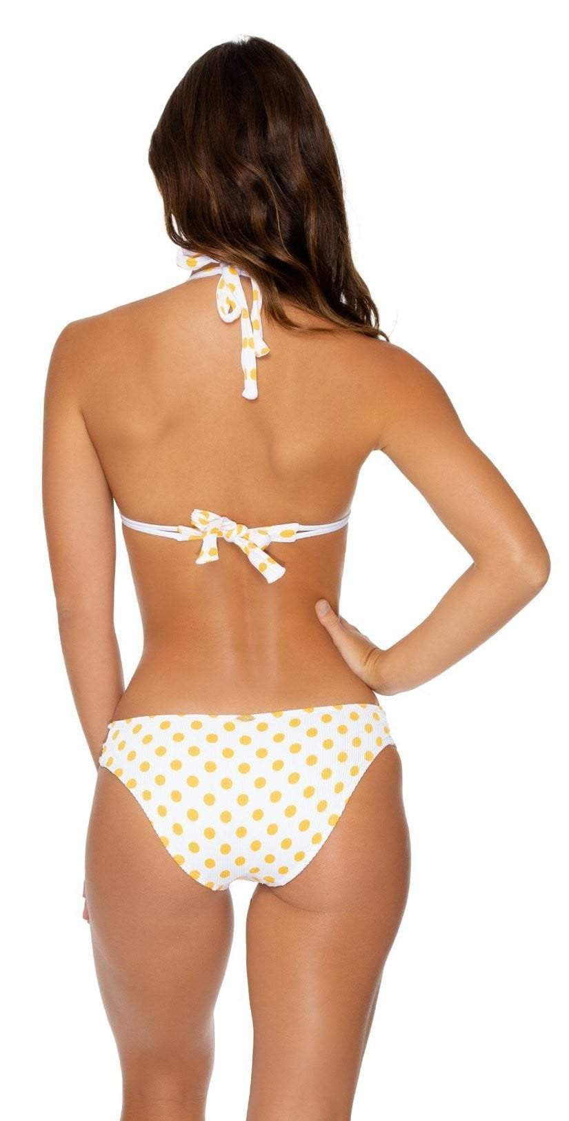  Luli Fama Itsy Bitsy Halter Bikini Top In Yellow