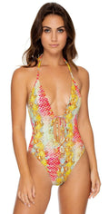  Luli Fama Smoke Show High Leg One Piece Swimsuit