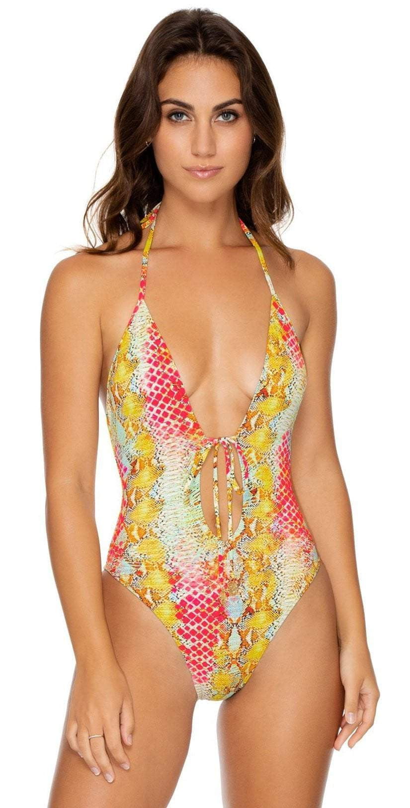  Luli Fama Smoke Show High Leg One Piece Swimsuit