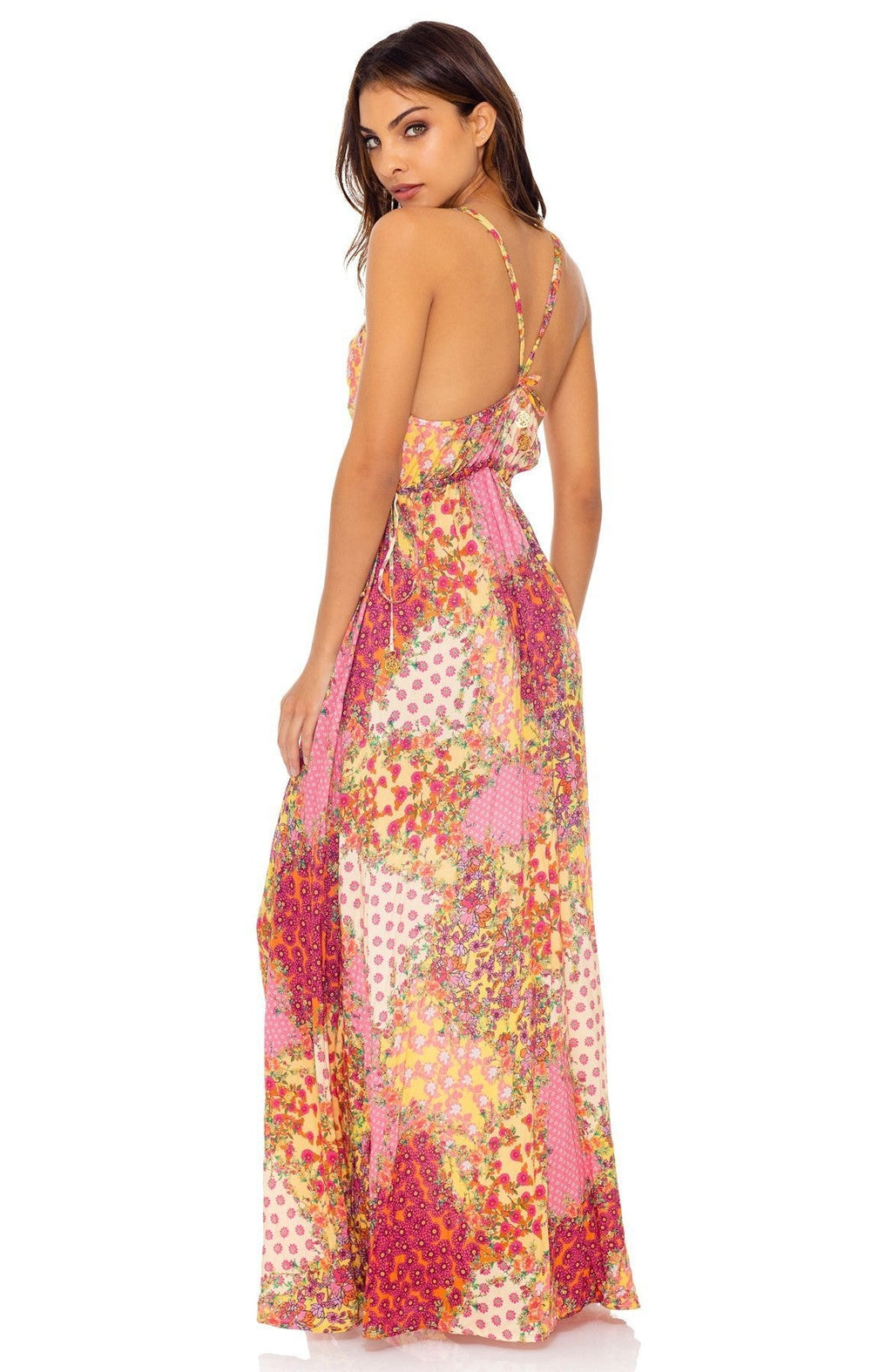 Luli Fama Gypsy Dream V-Neck Long Dress
