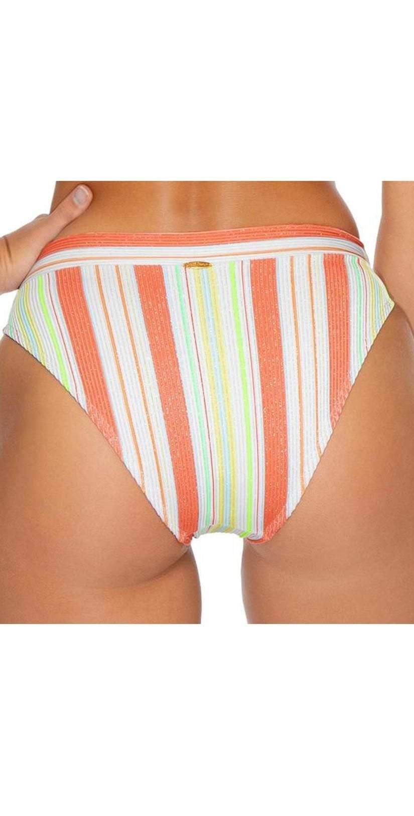  Luli Fama Playtime High Leg Banded Waist Bikini Bottom