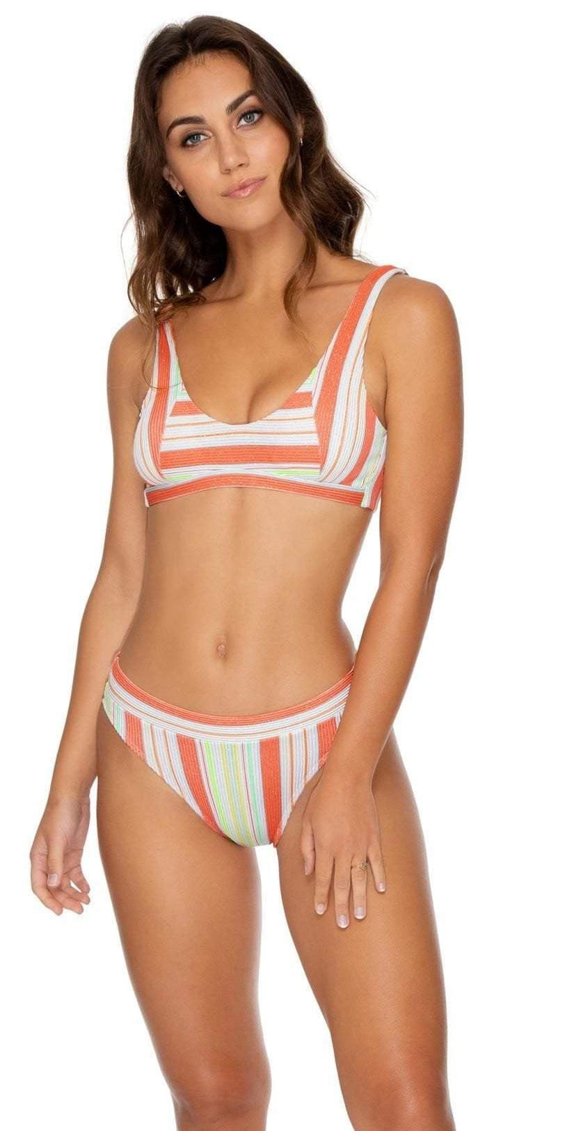  Luli Fama Playtime High Leg Banded Waist Bikini Bottom