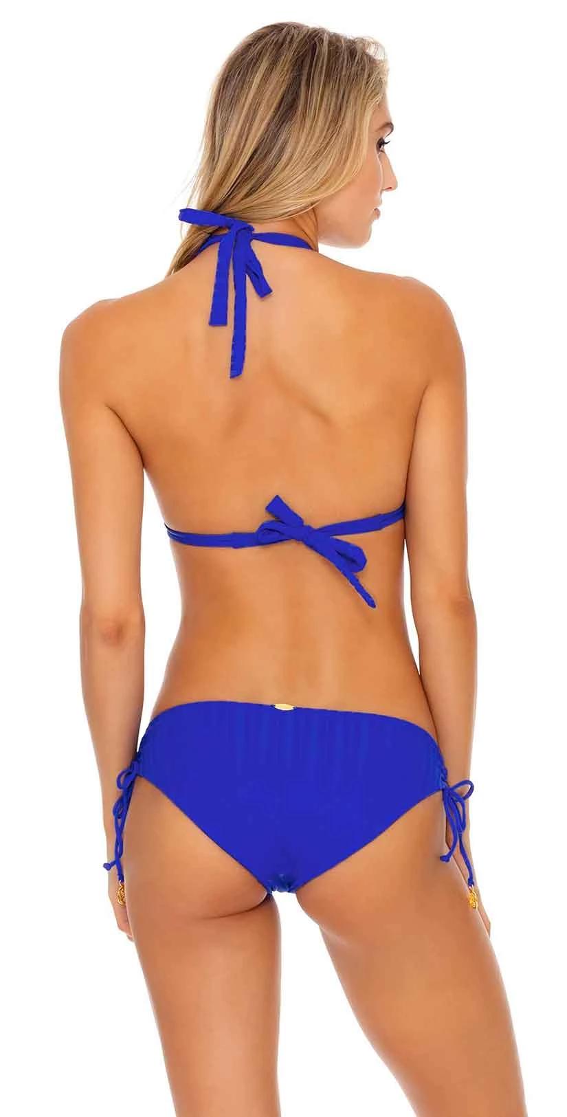 Luli Fama Last Fling Triangle Halter In Something Blue