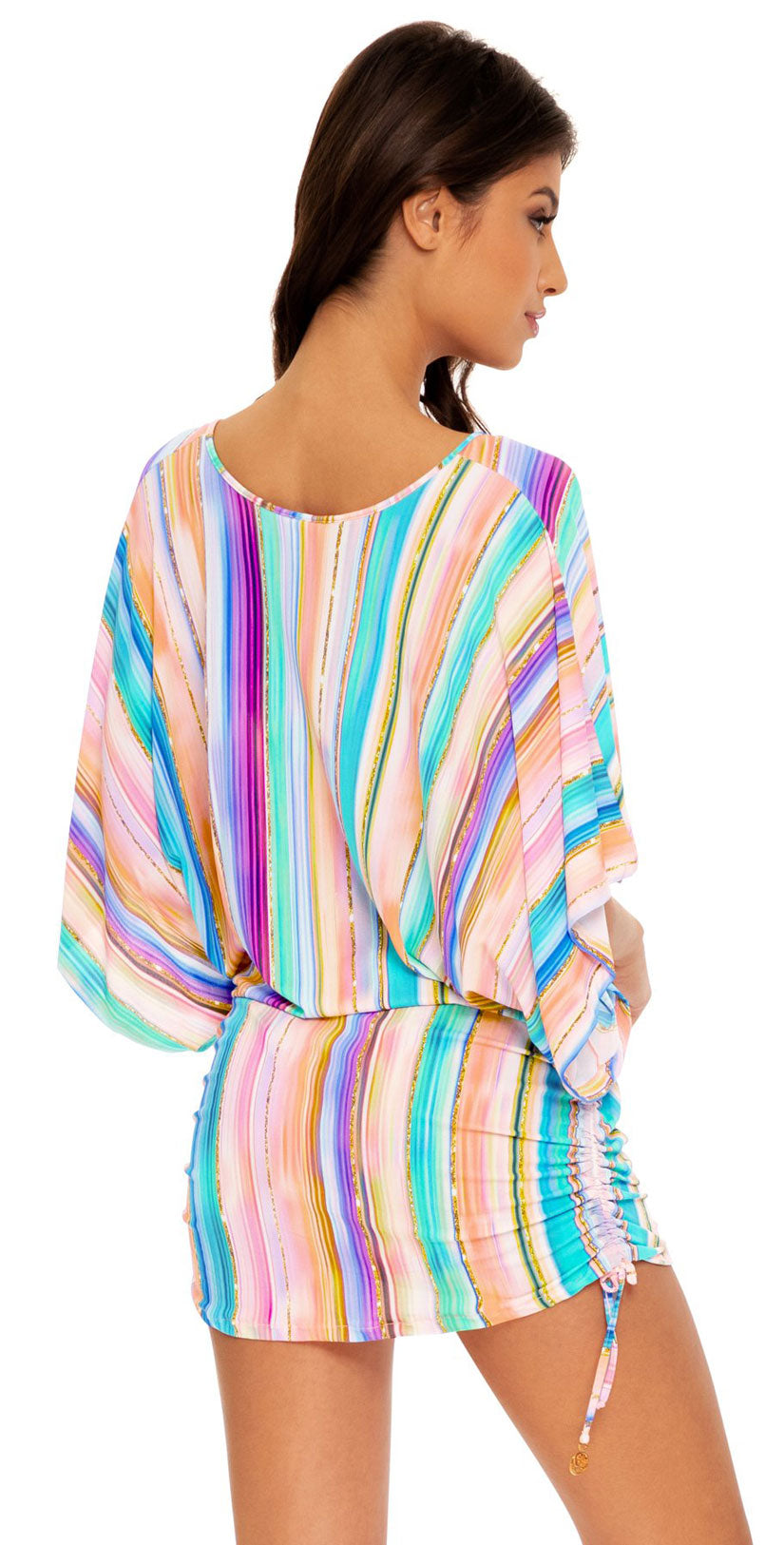  Luli Fama Heat Waves Cabana V-Neck Dress