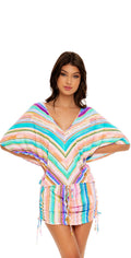 Luli Fama Heat Waves Cabana V-Neck Dress
