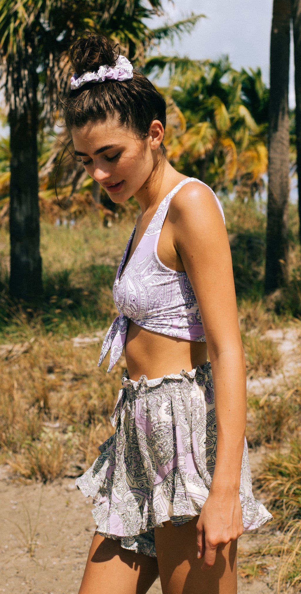  Montce Swim Lilac Paisley Boho Shorts