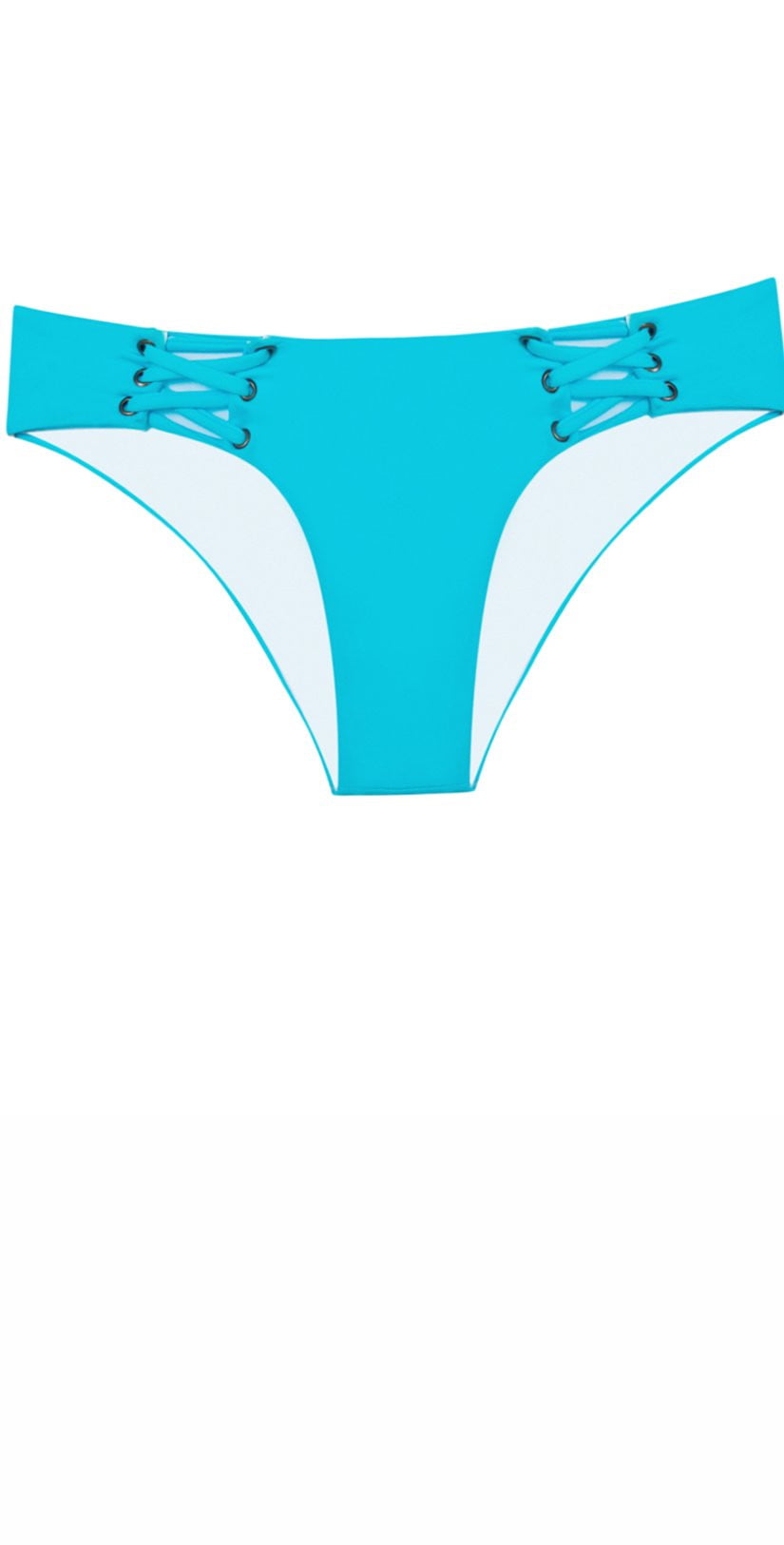  PilyQ Lace-Up Teeny Cut Bikini Bottom In Marine Blue