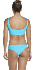  PilyQ Lace-Up Teeny Cut Bikini Bottom In Marine Blue