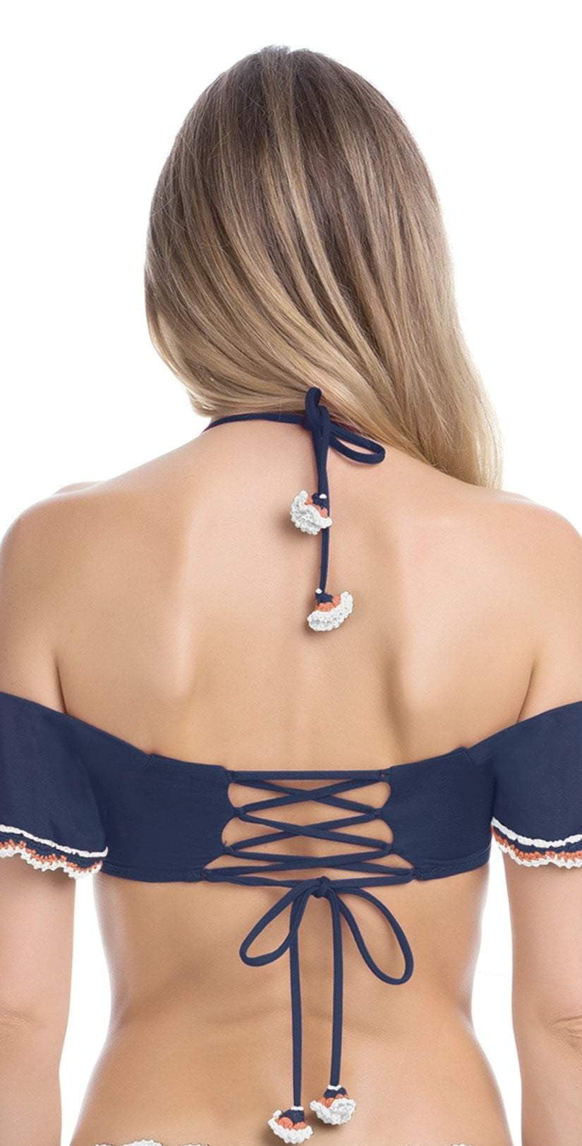  Becca Medina Cold Shoulder Bikini Top In Indigo 943687-IND
