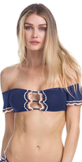  Becca Medina Cold Shoulder Bikini Top In Indigo 943687-IND
