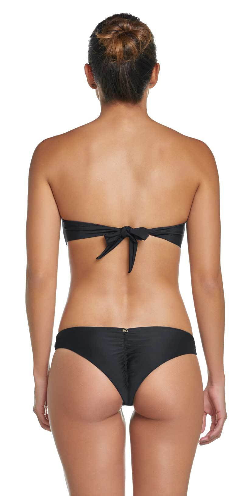  PilyQ Midnight Gold Isla Bandeau Bikini Top