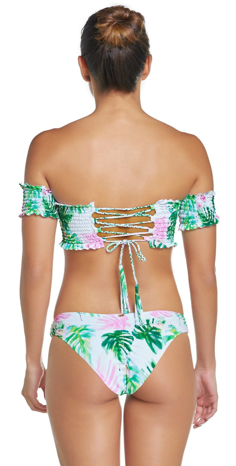  PilyQ Mingos Smocked Off The Shoulder Bikini Top