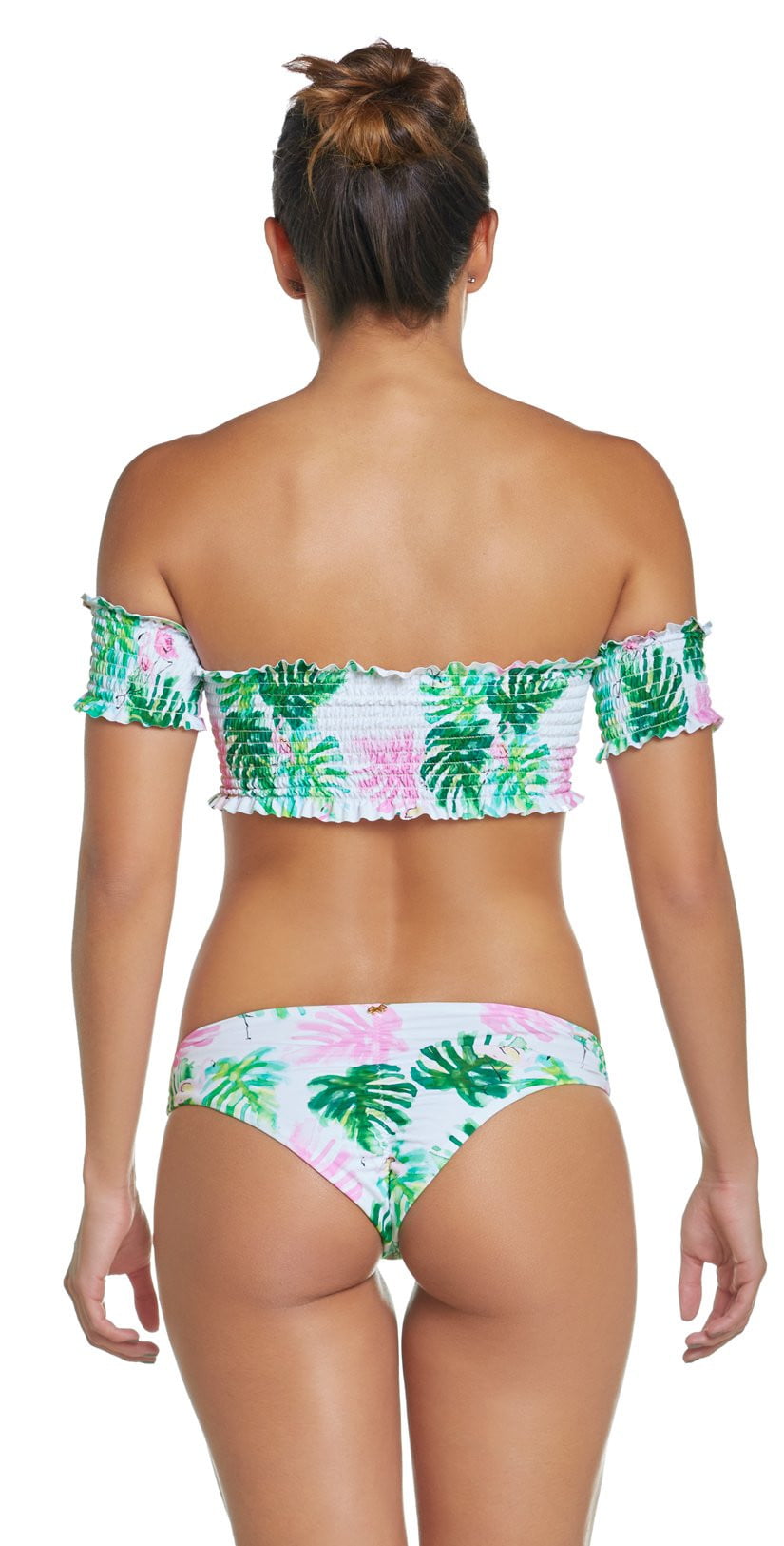  PilyQ Mingos Smocked Off The Shoulder Bikini Top