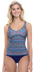  Profile By Gottex Marima V-neck Underwire Tankini Top In D Cup E737-1D46-080