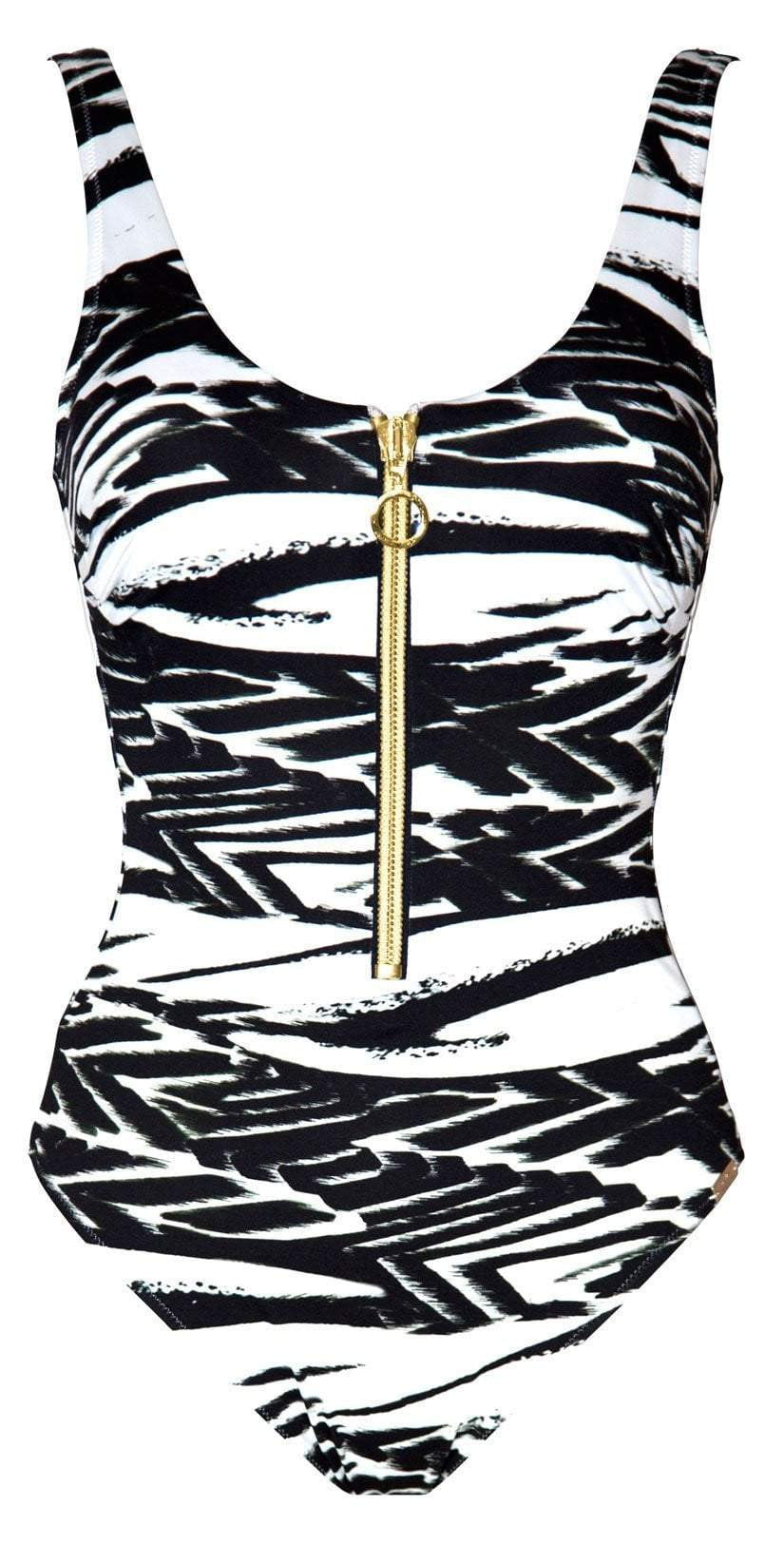  Maryan Mehlhorn Safari Front Zip One Piece Swimsuit