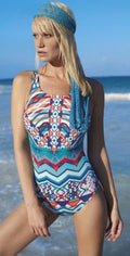  Sunflair Paper Art One Piece Mastectomy Swimsuit 22270