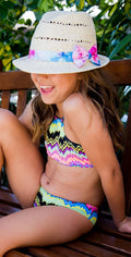  PilyQ Girl's Clara High Neck Bikini Set