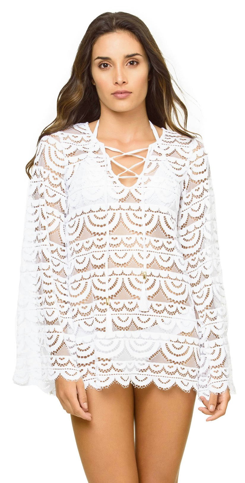  PQ Swim Water Lily Noah Tunic In White