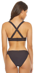  PilyQ Coco Stitched Tab Full Cut Bikini Bottom