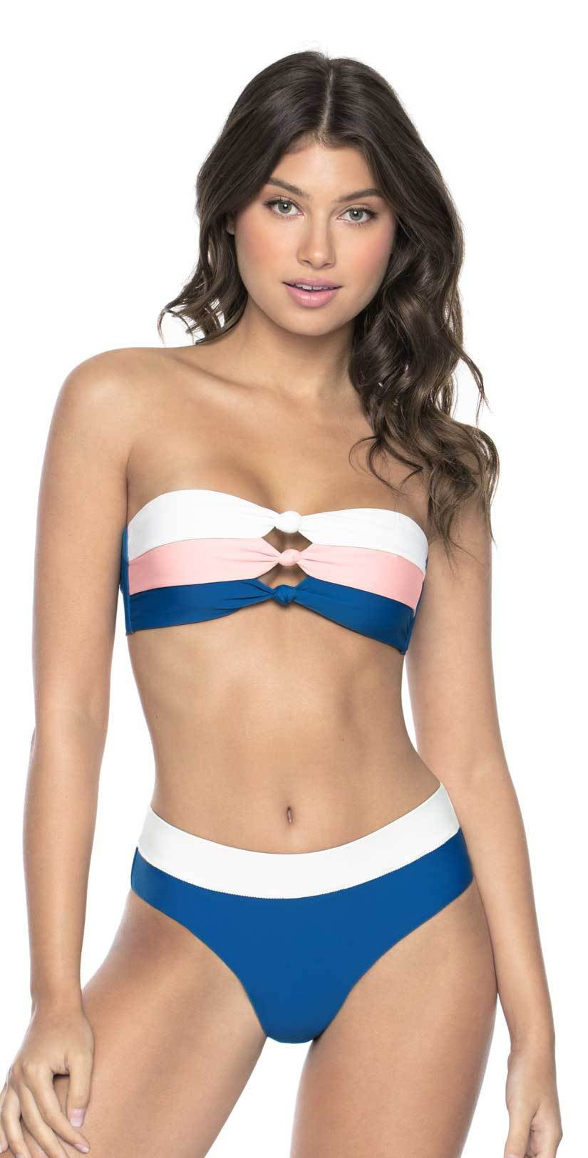  PilyQ Island Blue Knot Bandeau Bikini Top