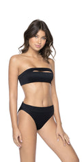  PilyQ Black Pearl Split Bandeau Bikini Top