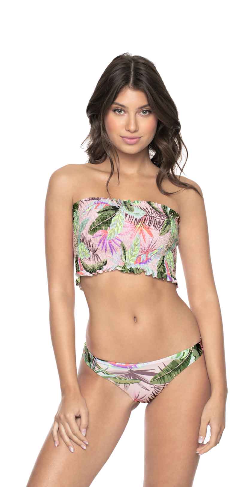  PilyQ Bahamas Smocked Bandeau Bikini Top