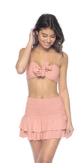  PilyQ Dusty Rose Cleo Tie Top