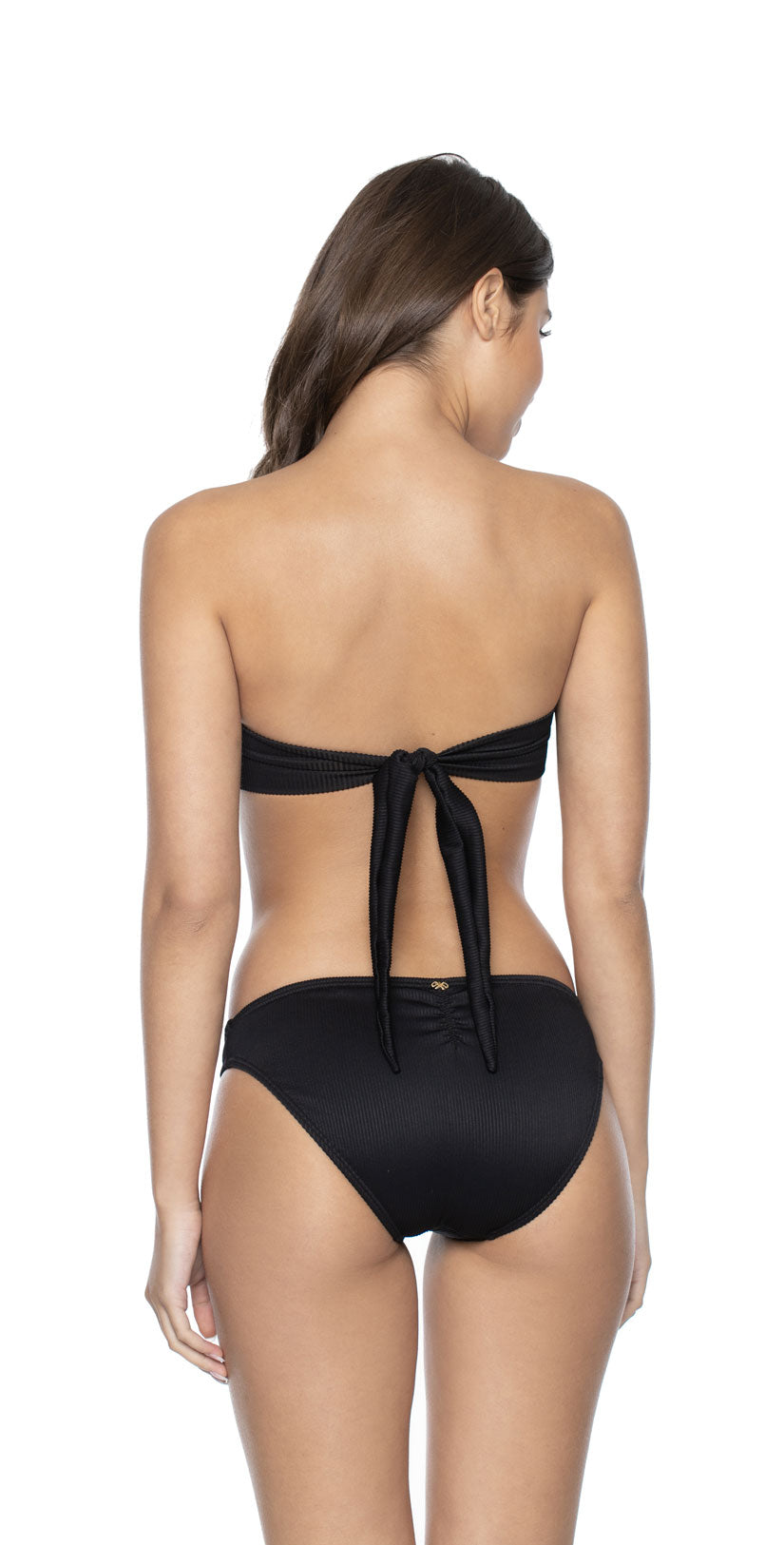  PilyQ Black Pearl Split Bandeau Bikini Top