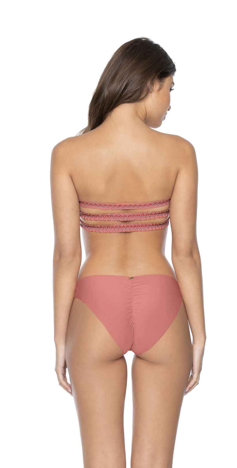  PilyQ Lotus Basic Ruched Full Bikini Bottom
