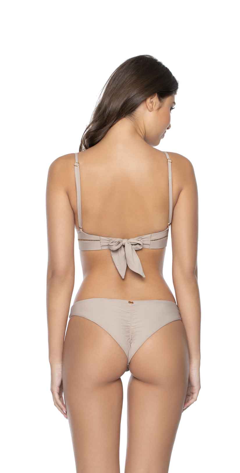  PilyQ Oyster Stitched Kylie Halter Bikini Top