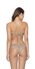  PilyQ Sandstone Basic Ruched Teeny Bottom
