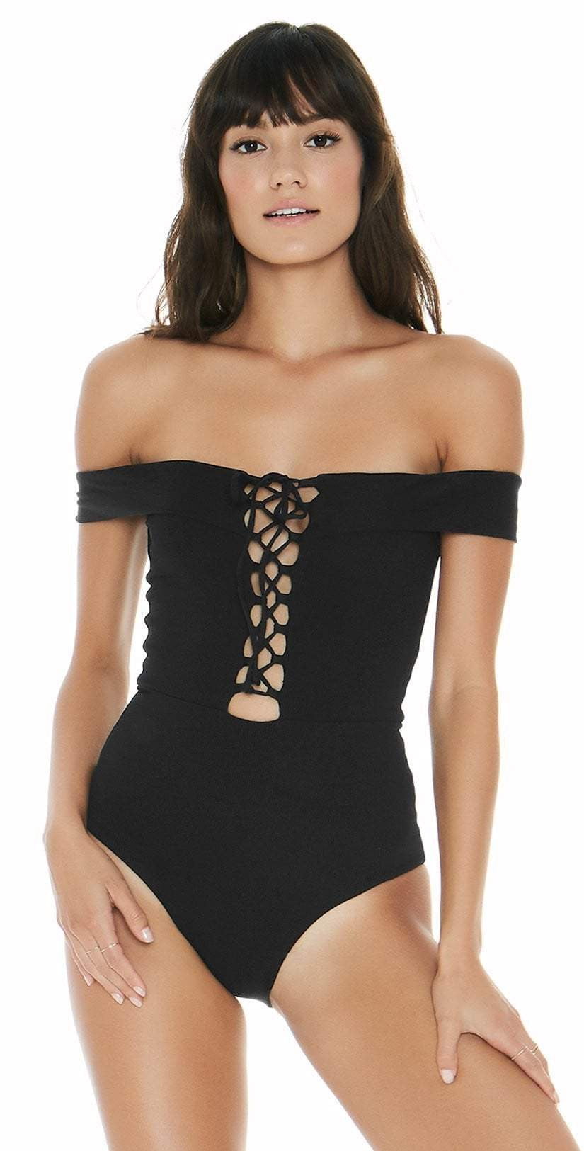  L Space Anja One Piece In Black RHAJMC18-BLK