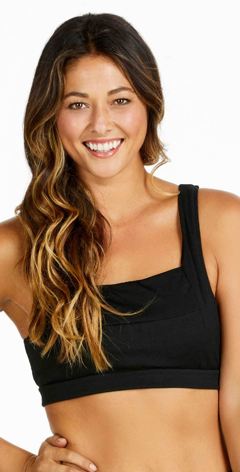  Raisins Ribbed Summer Halter Top In Black Y710282-BLK