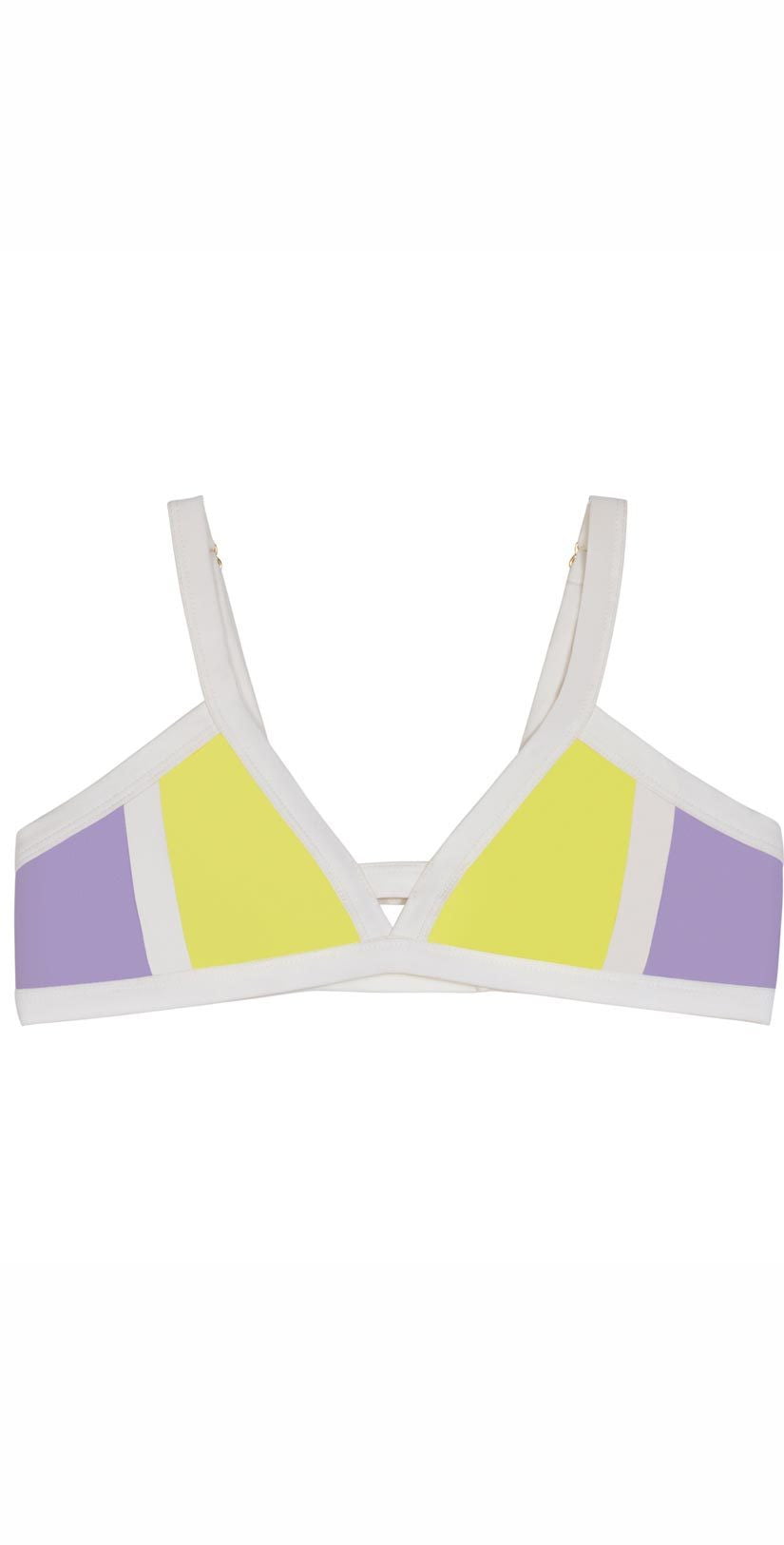  PilyQ Color Block Keyhole Halter Top In Lavender