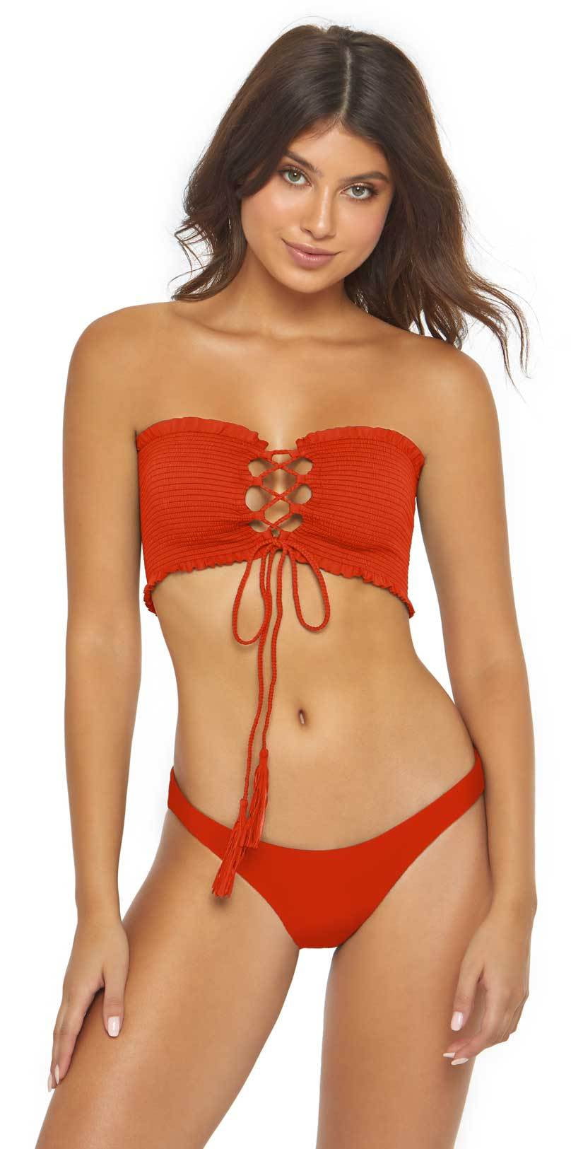  PilyQ Lust Basic Ruched Full Cut Bikini Bottom