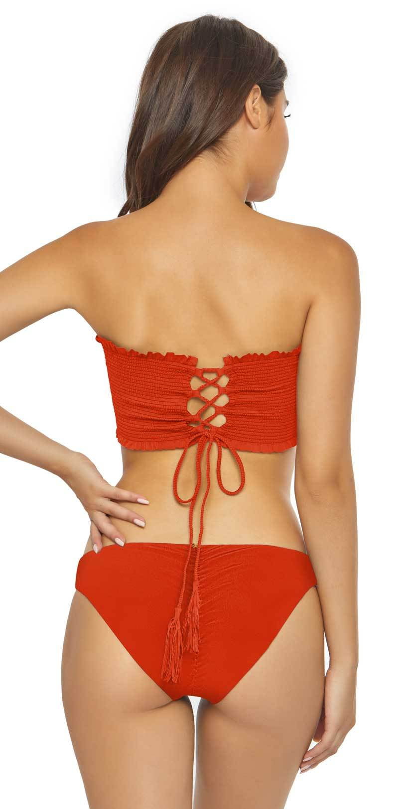  PilyQ Lust Basic Ruched Full Cut Bikini Bottom