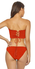  PilyQ Lust Basic Ruched Full Cut Bikini Bottom
