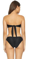  PilyQ Dusty Rose Knot Full Cut Bikini Bottom In Black