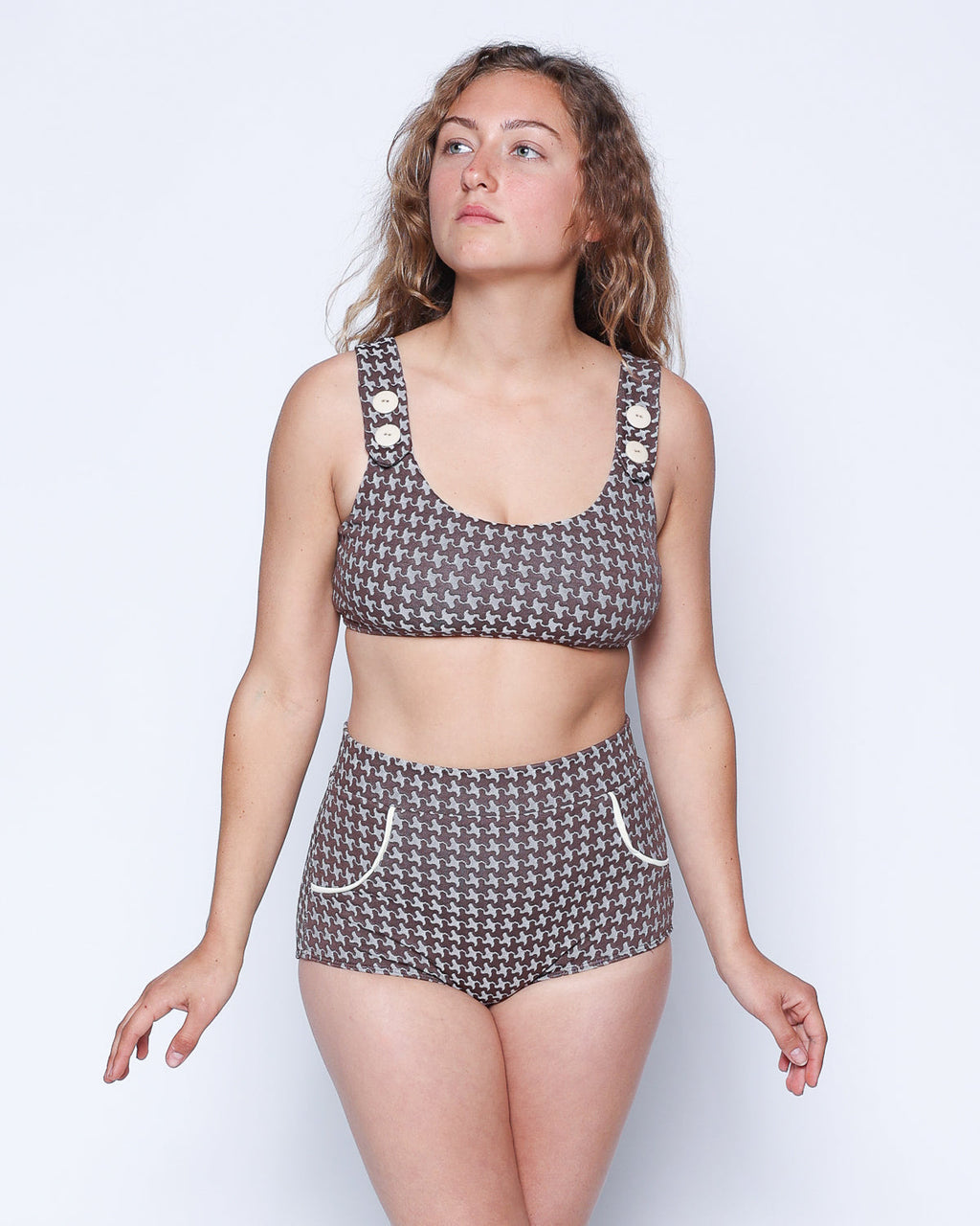  Georgia High Waist Bikini Bottom - Mustang