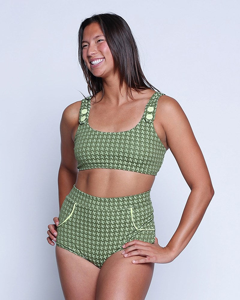  Georgia High Waist Bikini Bottom - Shamrock