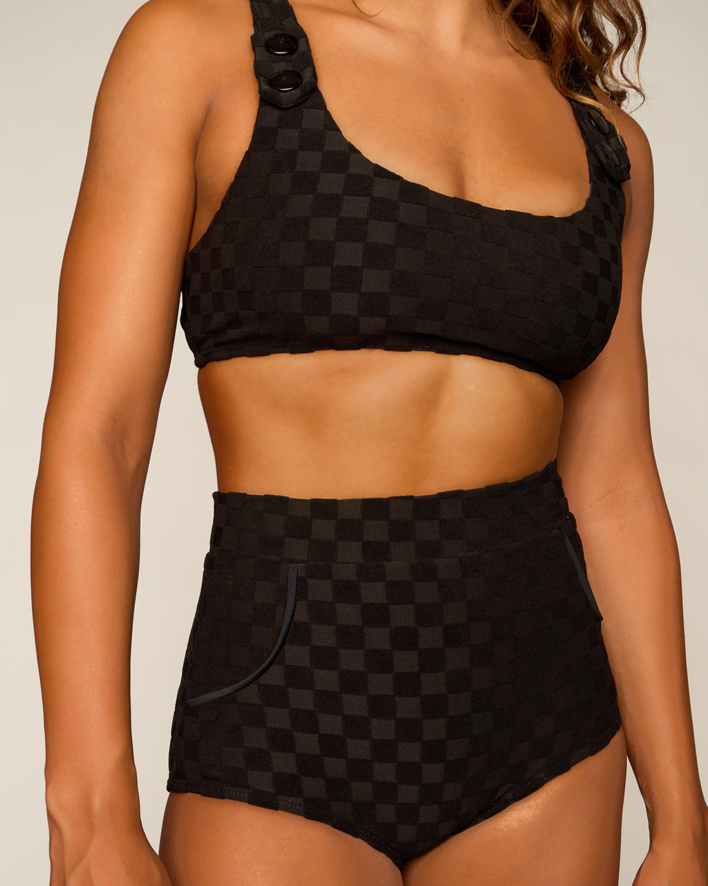  Georgia High Waist Bikini Bottom - Night Check