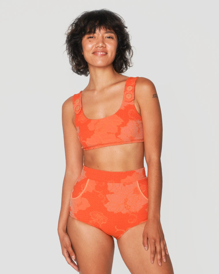 Georgia High Waist Bikini Bottom - Squeeze