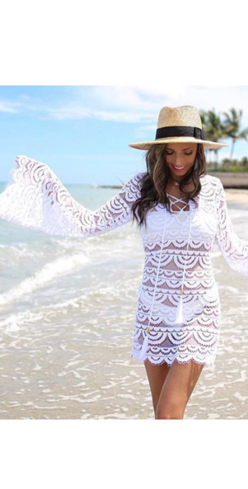  PQ Swim Water Lily Noah Tunic In White