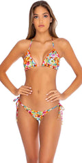  Luli Fama Wildflower Ruffle Triangle Bikini Top