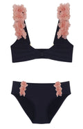  PQ Swim Midnight Gold Petal Girls Bikini Set