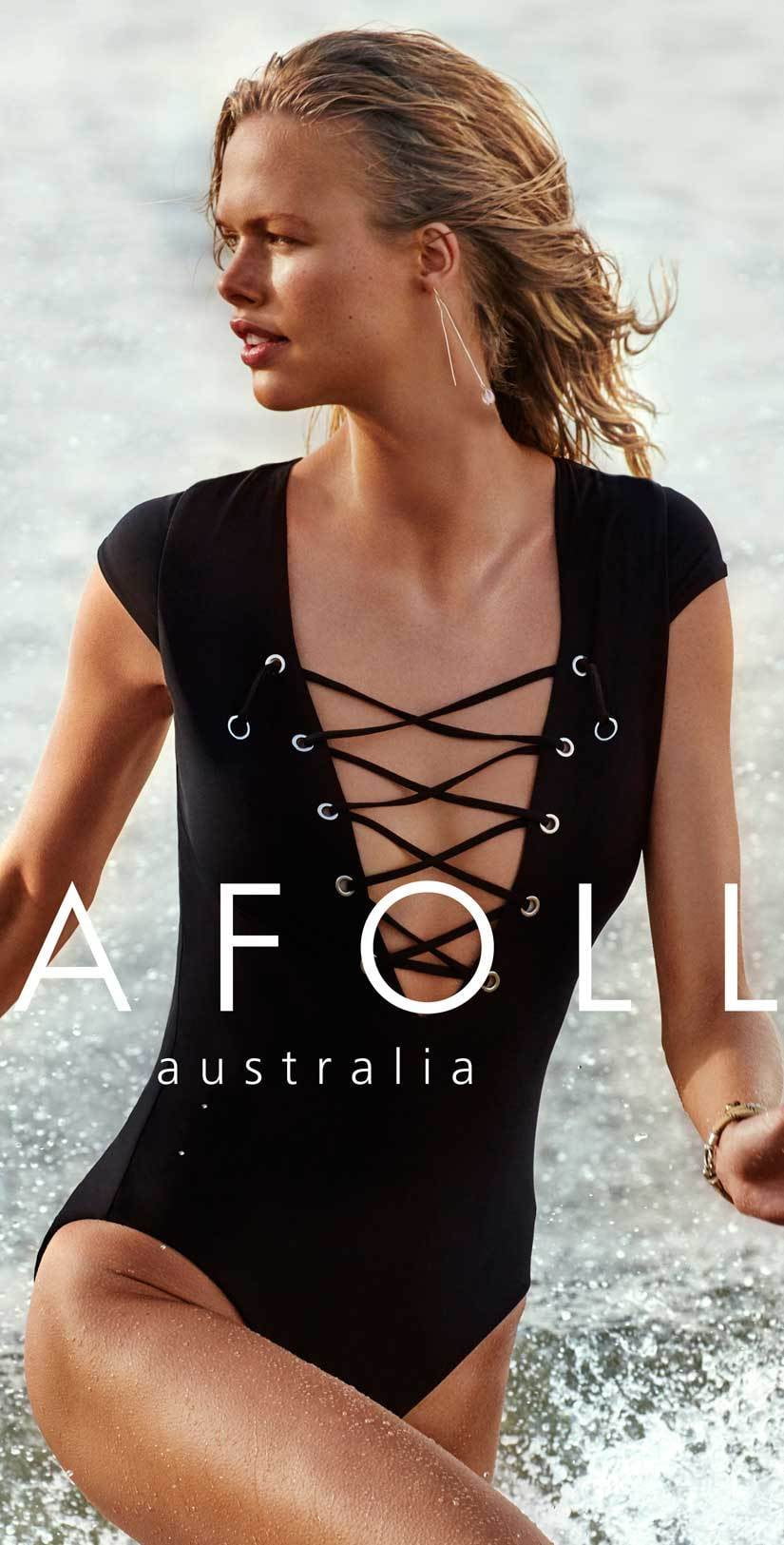  Seafolly Lace Up Cap Sleeve Maillot In Black 10744-058-BLACK
